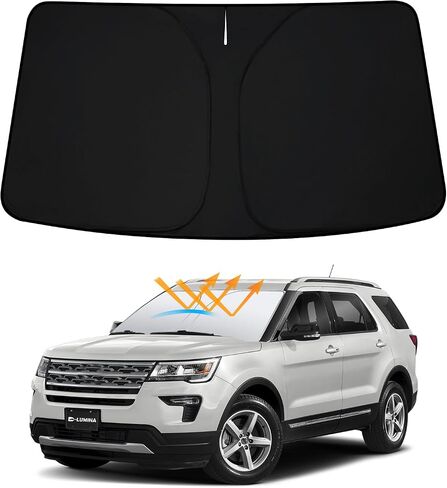 D-Lumina Winshield Sun Shade for Fo-rd Explorer 2020 2021 2022 2023 2024, Foldable Front Sun Shield Protector Blocks UV Rays, Window Sunshade Sun Visor Interior Accessory in Saudi Arabia