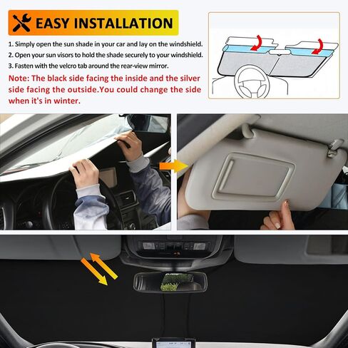 D-Lumina Winshield Sun Shade for Fo-rd Explorer 2020 2021 2022 2023 2024, Foldable Front Sun Shield Protector Blocks UV Rays, Window Sunshade Sun Visor Interior Accessory in Saudi Arabia