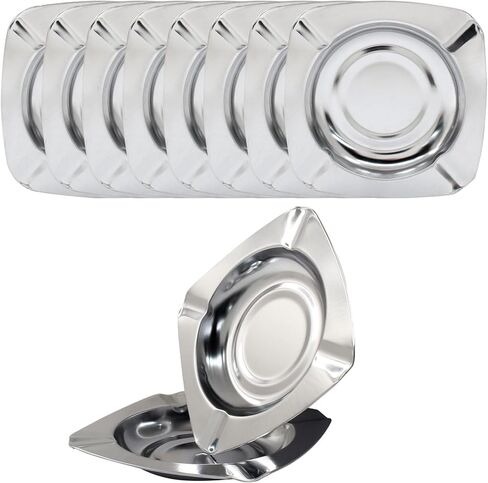10 Pcs Stainless Steel Ashtray, Cigar Ashtray Metal Ash Tray(Square) in Saudi Arabia