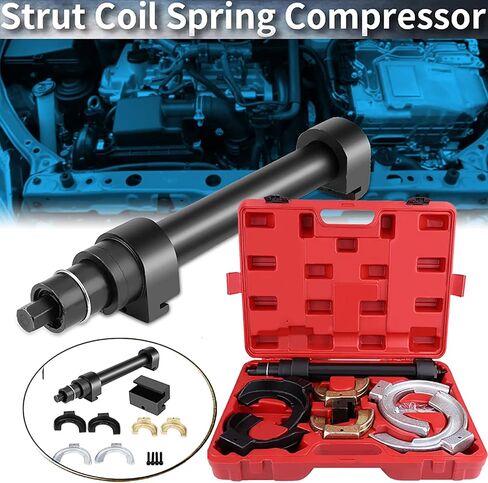 Shock Absorber Spring Compressor Kit Heavy Duty Strut Coil Spring Removal Installer Tool Set for Benz Saab Solid Steel Material Blow Molded Carry Case in Saudi Arabia