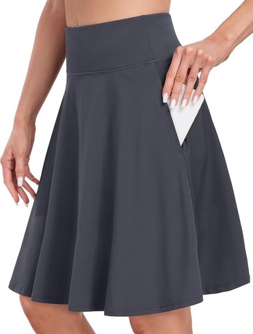 Desol 20" Women's Knee Length Tennis Golf Skirts with Shorts and Pockets High Waisted Athletic Casual Workout Skorts in Kuwait