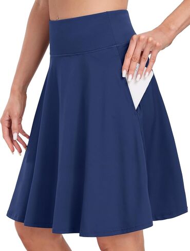 Desol 20" Women's Knee Length Tennis Golf Skirts with Shorts and Pockets High Waisted Athletic Casual Workout Skorts in Kuwait