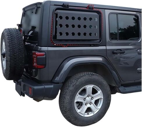 Aluminum Alloy Rear Door Window Glass Armor Protective Frames Decoration Cover Compatible For Jeep Wrangler JL 2018 Up Exterior Accessories in Saudi Arabia