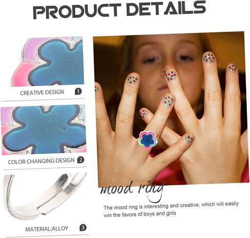BESPORTBLE Adjustable Mood Changing Flower Ring for Girls Unique Night Glow Adjustable Ring for Birthday Parties and Special Occasions in Saudi Arabia