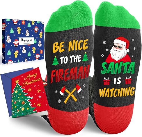 HAPPYPOP Christmas Gifts Stocking Socks For Men - Secret Santa Socks Xmas Stocking Stuffers For Him Dad School Bus Driver With Greeting Card in Saudi Arabia