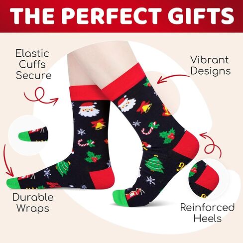 HAPPYPOP Christmas Gifts Stocking Socks For Men - Secret Santa Socks Xmas Stocking Stuffers For Him Dad School Bus Driver With Greeting Card in Saudi Arabia