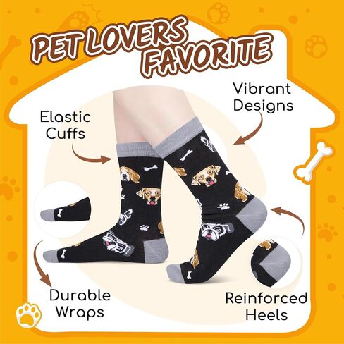 هدايا Zmart Dog Mom للنساء - هدايا لمحبي الكلاب، هدايا مضحكة للكلاب، هدايا ممتعة سخيفة لأمها، جوارب جديدة للكلاب باللون الأسود in Saudi Arabia