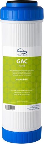 iSpring FG15 2.5"x10" Water Filter Replacement for Reverse Osmosis Water Filter System, GAC Granular Activated Carbon Filter Water Filter Cartridge Reduce PFAS in Saudi Arabia