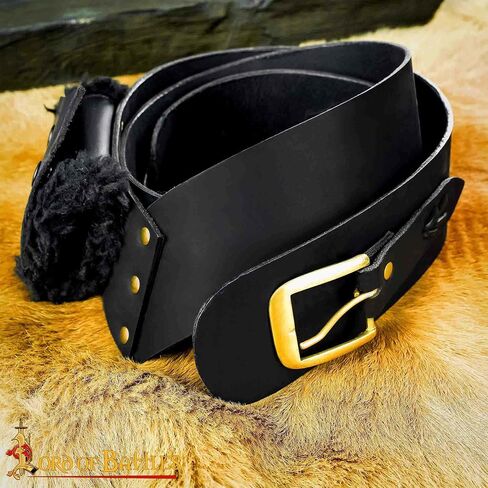 Lord of Battles Pirate Leather Belt with Sword Hanger Medieval Baldric Sword Hanging Belt Handcrafted From Genuine Buff Leather With Antique Solid Brass Buckle in Kuwait
