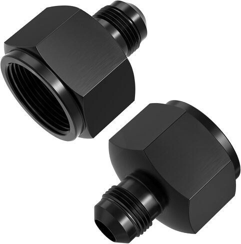 2 Pcs 10AN Female to 6AN Male Flare Reducer Adapter, Hard Aluminum Black Anodized Size Conversion Connector, Automotive Accessories Suitable for Vehicle Fuel Oil Line Modification in Saudi Arabia