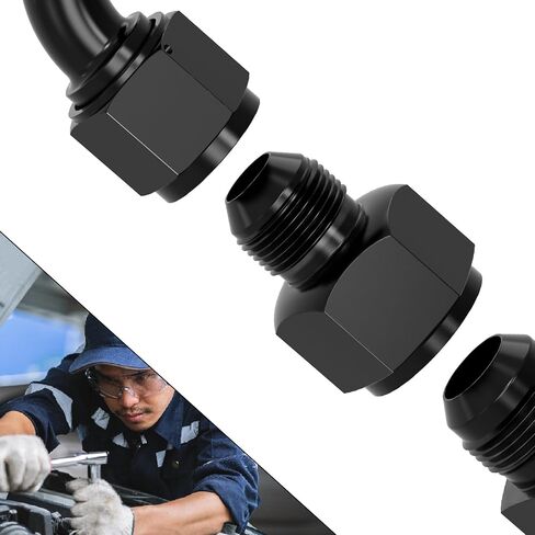 2 Pcs 10AN Female to 6AN Male Flare Reducer Adapter, Hard Aluminum Black Anodized Size Conversion Connector, Automotive Accessories Suitable for Vehicle Fuel Oil Line Modification in Saudi Arabia
