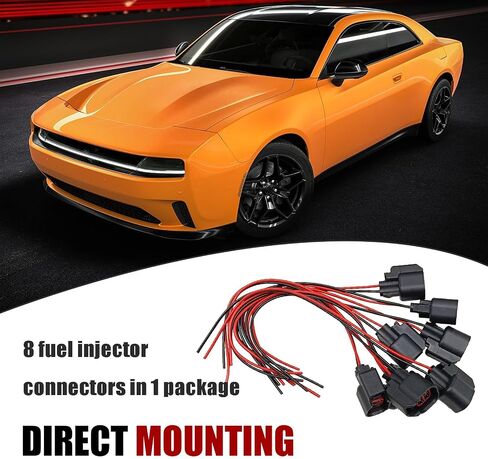 موصل حاقن الوقود S824 ، سلك الموصلات الخبيثة متوافق مع GM LS2 LS3 LS7 ، FD Mustang 4.6L ، D0DGE ، استبدل OE # EC264 ، WPT-159 ، 15306318 ، 17400-08 (8 PCS) in Saudi Arabia