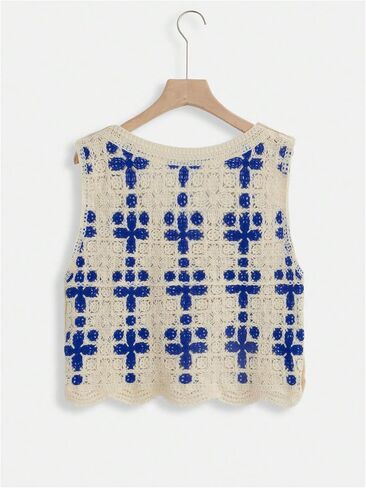 Verdusa Women's Button Front Vest V Neck Sleeveless Knit Crochet Sweater Vest in Saudi Arabia