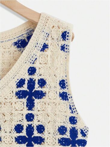 Verdusa Women's Button Front Vest V Neck Sleeveless Knit Crochet Sweater Vest in Saudi Arabia