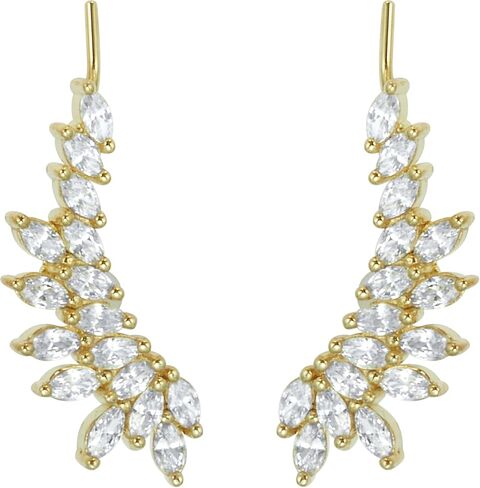 Palm Beach Jewelry 3.20 TCW Marquise Cubic Zirconia 18k Yellow Gold-Plated Ear Pin Earrings in Saudi Arabia