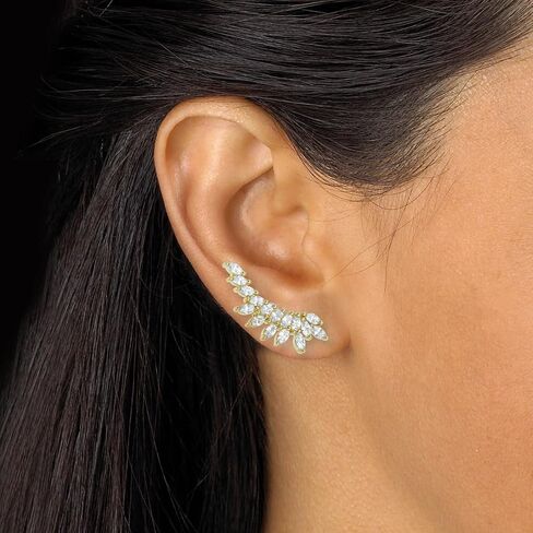 Palm Beach Jewelry 3.20 TCW Marquise Cubic Zirconia 18k Yellow Gold-Plated Ear Pin Earrings in Saudi Arabia