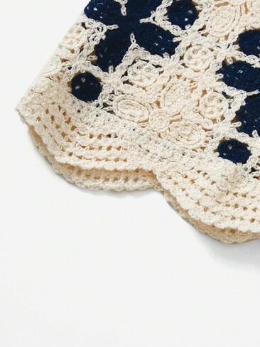 Verdusa Women's Button Front Vest V Neck Sleeveless Knit Crochet Sweater Vest in Saudi Arabia