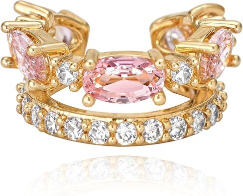 أقراط أذن Wearon للنساء ، أصفاد الأذن غير المثقبة ، 6K مجوهرات مطلية بالذهب Zircon Diamond Arrings Hypoallergenic Jewts for Woman in Kuwait