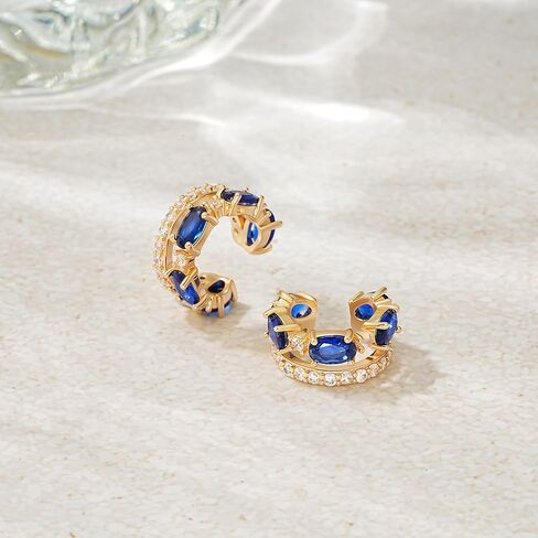 أقراط أذن Wearon للنساء ، أصفاد الأذن غير المثقبة ، 6K مجوهرات مطلية بالذهب Zircon Diamond Arrings Hypoallergenic Jewts for Woman in Kuwait