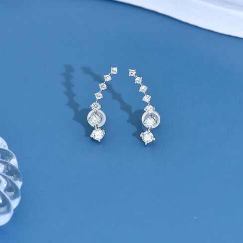 925 Sterling Silver Ear Crawler Earrings Leaf Star Heart Ear Climber Earrings Hypoallergenic Stud Earrings for Women Cartilage Jewelry in Saudi Arabia