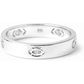 L&M Eye Band Ring-18K Gold & Silver Plented 925 Sterling Silver Ring للنساء-مجوهرات الأزياء الكريستالية القابلة للتكديس-عبوة جاهزة للهدية in Kuwait