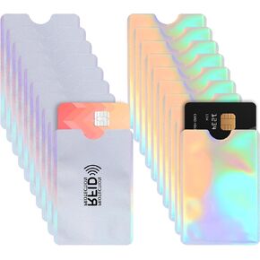 20 Pack RFID Blocking Sleeves, Laser Credit Card Protectors Gray Identity Protector Waterproof Card Holder for Wallet or Purse for Wome Men in Saudi Arabia