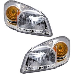 المصابيح الأمامية المصابيح الأمامية مع chrome bezel يسار ومجموعة 2pcs amber الزاوية مصباح ل Chevy لكوبالت 2005-2010 ، ل pontiac for g5 2007-2009 للتسعى 2005-2006 GM2503251 114-01234BR in Kuwait