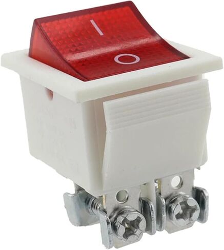 1PCS KCD4 22x28mm جسم أبيض على OFF 16A/250V 4 المسمار دبوس DPST T85 Auto Boat Toggle Switch مع LED 220V in Kuwait
