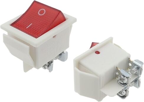1PCS KCD4 22x28mm جسم أبيض على OFF 16A/250V 4 المسمار دبوس DPST T85 Auto Boat Toggle Switch مع LED 220V in Kuwait