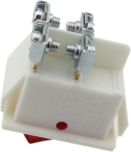 1PCS KCD4 22x28mm جسم أبيض على OFF 16A/250V 4 المسمار دبوس DPST T85 Auto Boat Toggle Switch مع LED 220V in Kuwait