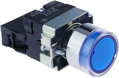 1pcs 22mm لحظة XB2-BW3361 مفتاح الضغط الدائري مع ضوء LED 1NO 24V/AC220V/AC380V الأخضر ، الأحمر ، الأصفر ، الأزرق ZB2-BE101C (أصفر ، 380 فولت) in Saudi Arabia