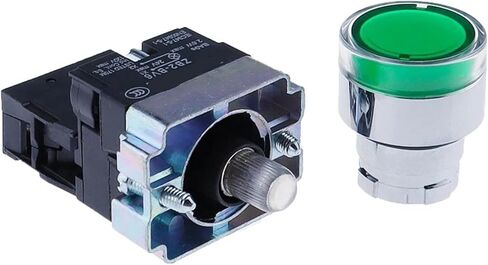 1pcs 22mm لحظة XB2-BW3361 مفتاح الضغط الدائري مع ضوء LED 1NO 24V/AC220V/AC380V الأخضر ، الأحمر ، الأصفر ، الأزرق ZB2-BE101C (أصفر ، 380 فولت) in Saudi Arabia