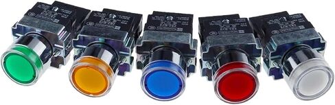 1pcs 22mm لحظة XB2-BW3361 مفتاح الضغط الدائري مع ضوء LED 1NO 24V/AC220V/AC380V الأخضر ، الأحمر ، الأصفر ، الأزرق ZB2-BE101C (أصفر ، 380 فولت) in Saudi Arabia