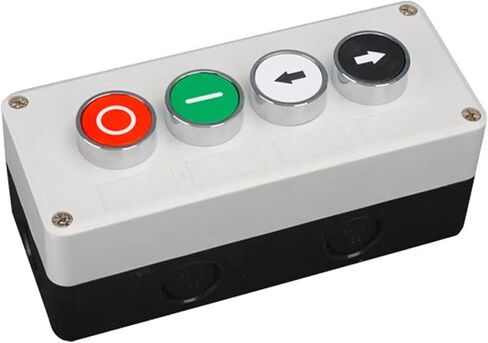 1Pcs XB2 Metal Button Switch Control Box Start Stop Industrial Identification Symbol Self Reset Circular Emergency Stop Switch(Gray) in Saudi Arabia