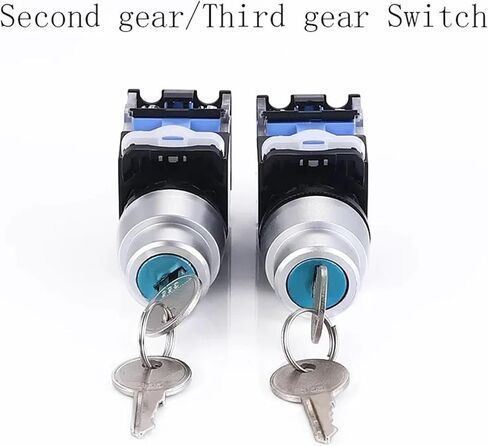 1Pcs 22mm LA38-11Y2/LA38-20Y3 Self-Locking/Latching Knob Switch with Key 10A/440V 2 Position 3 Position Selector Switch Blue Base(3position) in Saudi Arabia