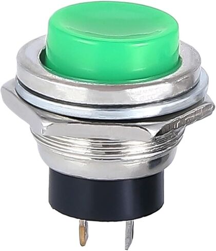 6pcs 16mm round اللحظة التبديل 3A125VAC/6A125VAC DS-212 SPST زر الدفع الذاتي SPST مفتاح زر أحمر/أخضر/أزرق/أصفر/أبيض/أسود (6 ألوان مختلطة) in Saudi Arabia