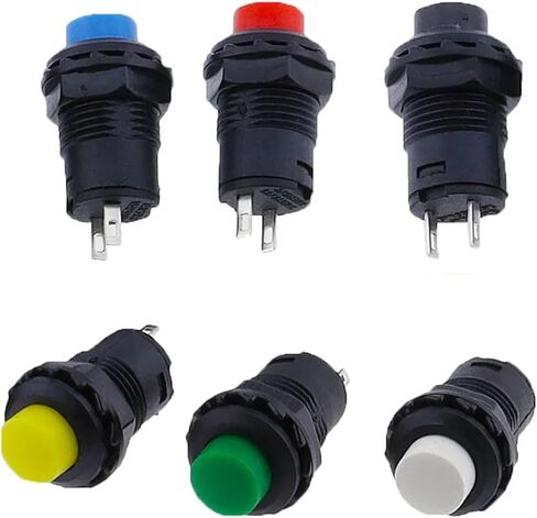 6pcs Self-Lock/Momentary Pushbutton Switches DS427 DS428 12mm Off- ON Push Button Switch 3A /125VAC 1.5A/250VAC DS-427 DS-428(6pcs red,Self Locking) in Saudi Arabia