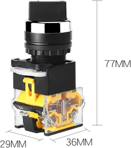 1pcs 22mm Selector مقبض مفتاح الدوراري الإغلاق لحظة 2NO 1NO1NC 2 3 الموضع DPST 10A 400V مفتاح الطاقة على/إيقاف اللون الأخضر الأحمر (2NO ، ON-OFF_SESH-LOCKING) in Saudi Arabia