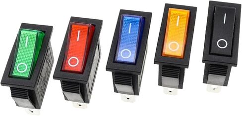 1PCS KCD3 مفتاح Rocker ON-OFF-ON 2 الموضع 3pins معدات كهربائية مع مفتاح الطاقة الضوئي 16A 250V / 20A 125V AC (3Pin Red ، 220V) in Saudi Arabia