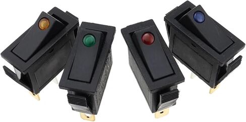 1PCS KCD3 مفتاح Rocker ON-OFF-ON 2 الموضع 3pins معدات كهربائية مع مفتاح الطاقة الضوئي 16A 250V / 20A 125V AC (3Pin Red ، 220V) in Saudi Arabia