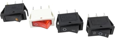 1PCS KCD3 مفتاح Rocker ON-OFF-ON 2 الموضع 3pins معدات كهربائية مع مفتاح الطاقة الضوئي 16A 250V / 20A 125V AC (3Pin Red ، 220V) in Saudi Arabia