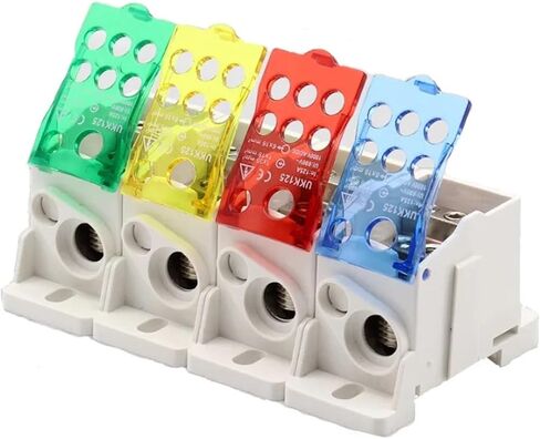 1Pcs Din Rail Terminal Block UKK 80A/125A/160A/250A/400A Distribution Box One in Several Out Power Wire Electrical Connector Junction(UKK 160A,Yellow) in Saudi Arabia