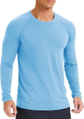 MAGCOMSEN Men's Long Sleeve Sun Protection Shirts UPF 50+ SPF UV Quick Dry Swim Shirt Lightweight Fishing Running Rash Guard in Saudi Arabia