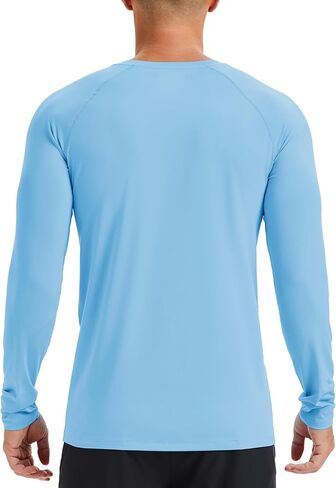 MAGCOMSEN Men's Long Sleeve Sun Protection Shirts UPF 50+ SPF UV Quick Dry Swim Shirt Lightweight Fishing Running Rash Guard in Saudi Arabia