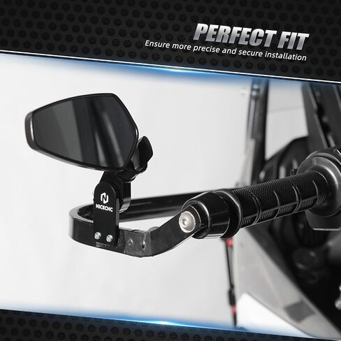 Quick Flip Mirrors Kits Adjustable Folding for Most Motorcycle Hand Guard, Only Two Drilled 1/4" Holes Are Required, Universal Motorcycle Hand Guard Mirrors, Aluminum in Saudi Arabia