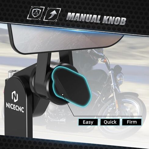 Quick Flip Mirrors Kits Adjustable Folding for Most Motorcycle Hand Guard, Only Two Drilled 1/4" Holes Are Required, Universal Motorcycle Hand Guard Mirrors, Aluminum in Saudi Arabia