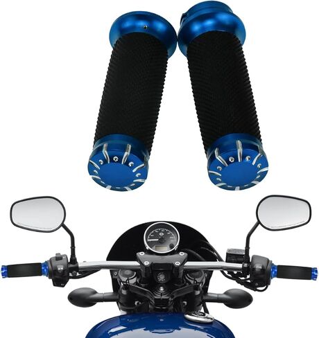 Motorcycle Handlebar Hand Grips 1 inch 25mm Fit for Harley Street Glide Road King Electra Glide Softail Dyna Sportster XL XR 1996-UP Blue in Saudi Arabia