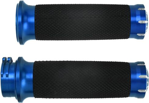 Motorcycle Handlebar Hand Grips 1 inch 25mm Fit for Harley Street Glide Road King Electra Glide Softail Dyna Sportster XL XR 1996-UP Blue in Saudi Arabia