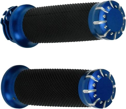 Motorcycle Handlebar Hand Grips 1 inch 25mm Fit for Harley Street Glide Road King Electra Glide Softail Dyna Sportster XL XR 1996-UP Blue in Saudi Arabia