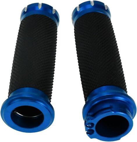 Motorcycle Handlebar Hand Grips 1 inch 25mm Fit for Harley Street Glide Road King Electra Glide Softail Dyna Sportster XL XR 1996-UP Blue in Saudi Arabia